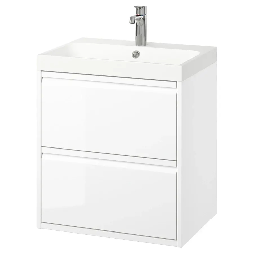 Тумбы для ванной - ÄNGSJÖN / BACKSJÖN/АNGSJОN / BACKSJОN  IKEA/ ЭНГСЬЕН / БЭКСЬЕН ИКЕА,  60х69 см , белый
