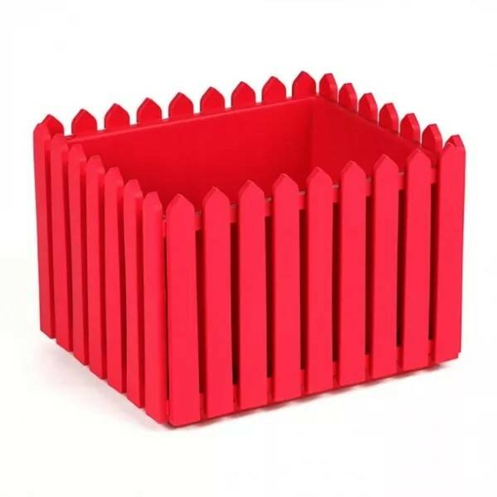 Кашпо Лардо квадратное 43х35,7х30см пластик ярко-красное