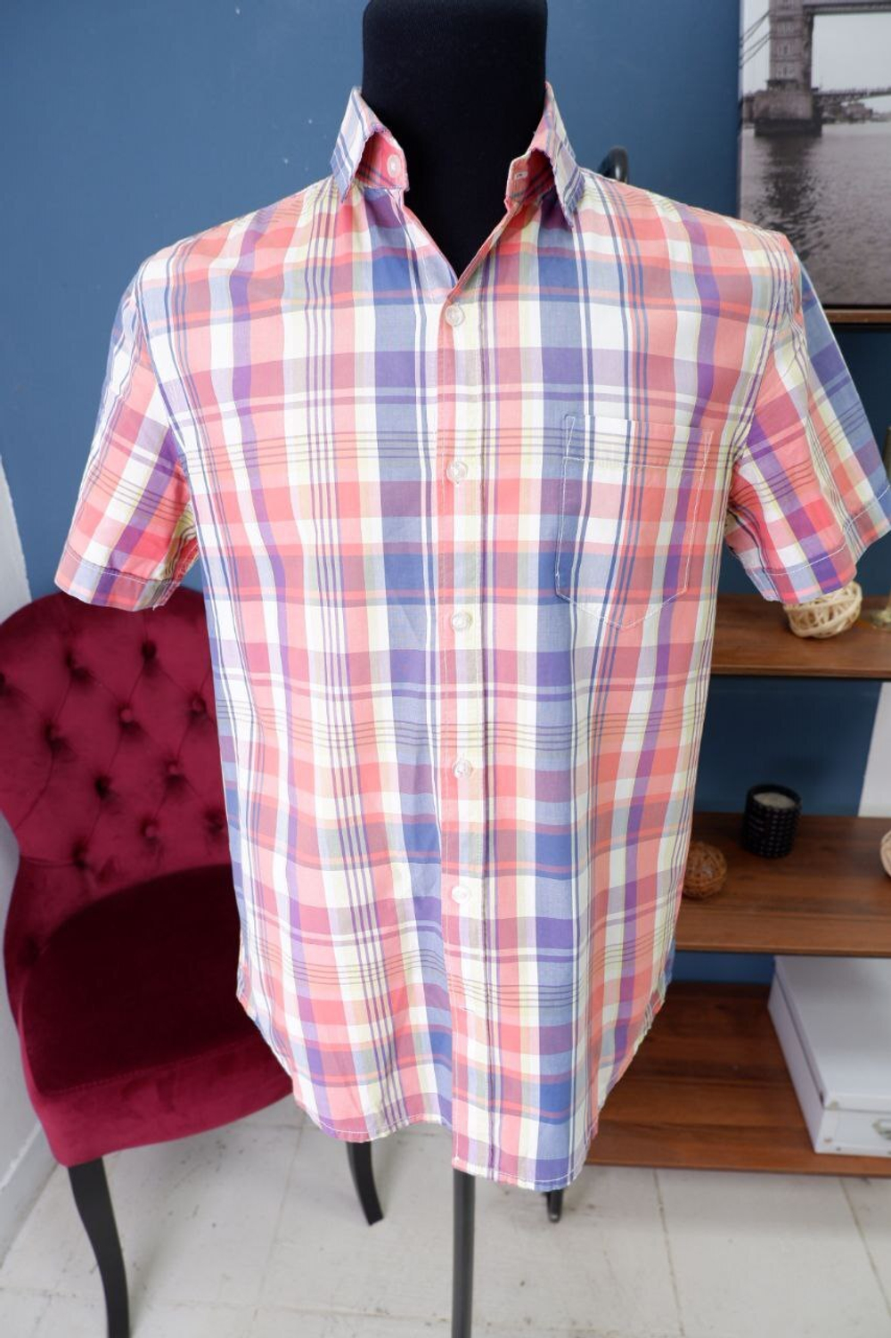 Рубашка Ostin в клетку 44 размер