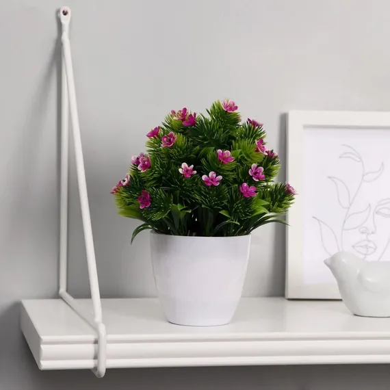 Бонсай в горшочке &quot;Пушистый цветочный куст&quot; 8*16 см, микс