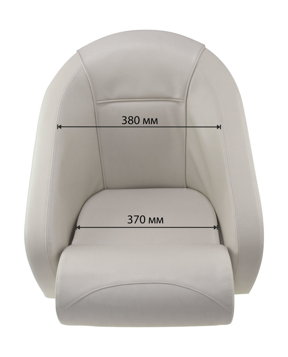 Кресло ROMEO мягкое, подставка, обивка белый винил, синий шов