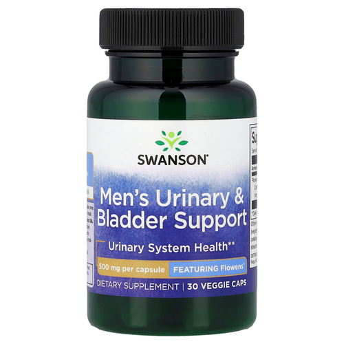 Swanson, Для поддержки мочевыделения и мочевого пузыря для мужчин, 500 мг, 30 вегетарианских капсул