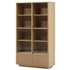 Витрина Helvine 4 двери 2 ящика дубовый шпон и закаленное стекло 100 x 174