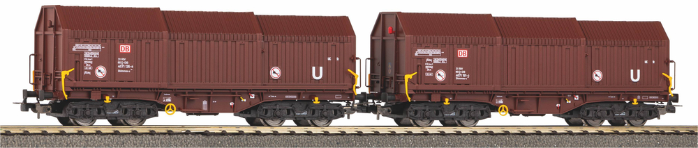 Набор из 2-х грузовых вагонов с телескопической крышей DB Cargo VI