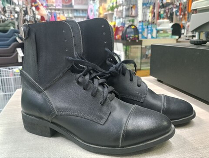 Ботинки кожаный для всадников со шнурком на молнии, размер 34