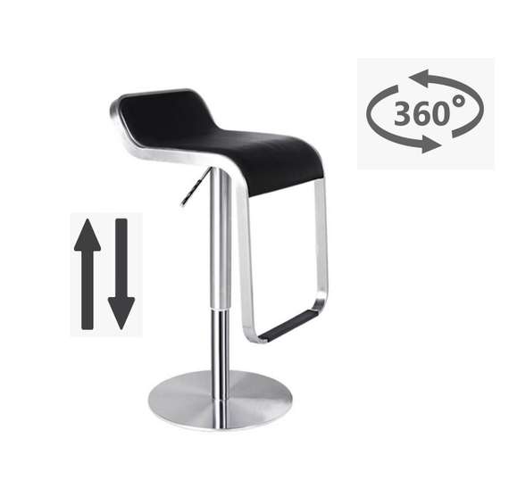 Регулируемый барный стул Lem, 52-78 см, черный