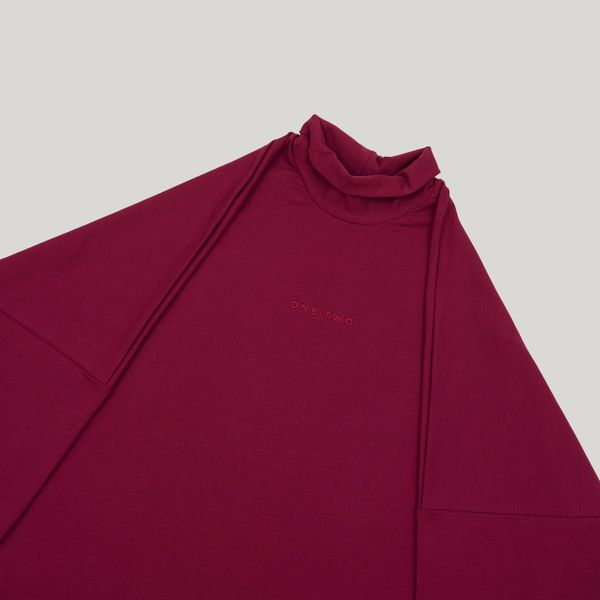 Лонгслив High Neck Logo Beaujolais бордовый - фото 5