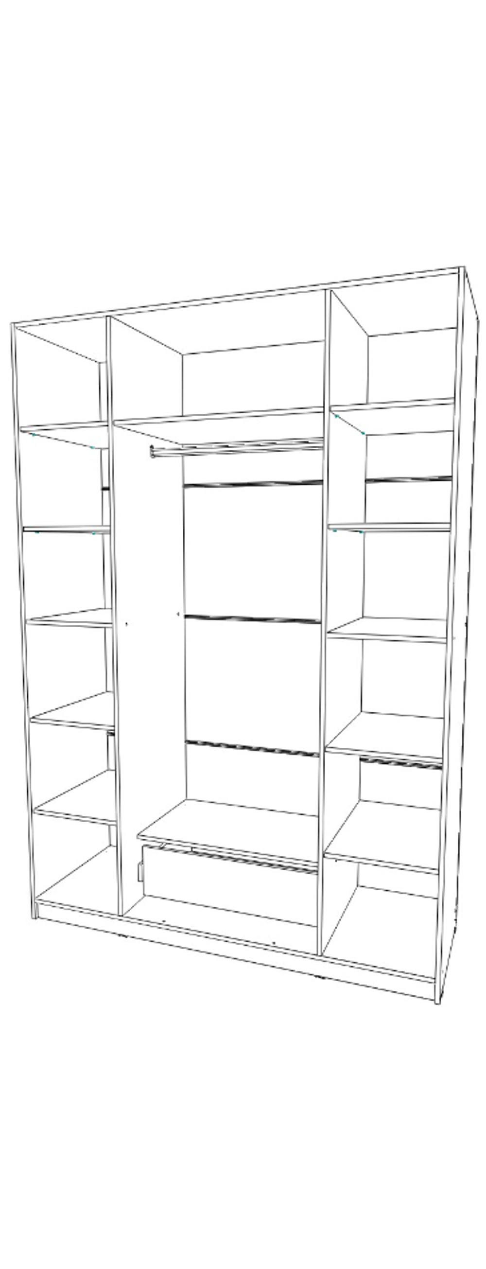 шкаф четырёх створчатый 600×1600×2300 Вектор