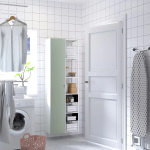 Комбинация для ванной - IKEA ENHET, 60х32х180 см, белый/светло-зеленый, ЭНХЕТ ИКЕА