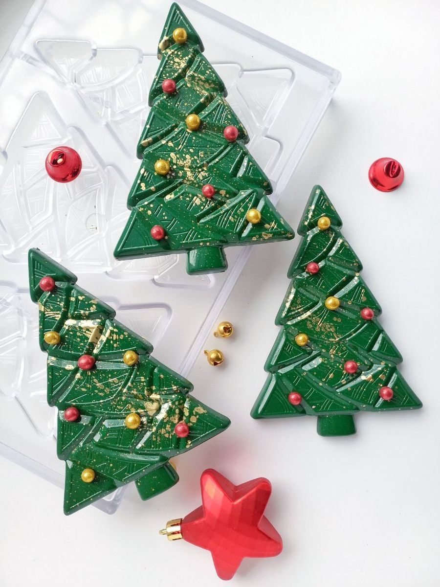 877 | Форма для шоколадных плиток "Ель новогодняя" (275*175 мм)