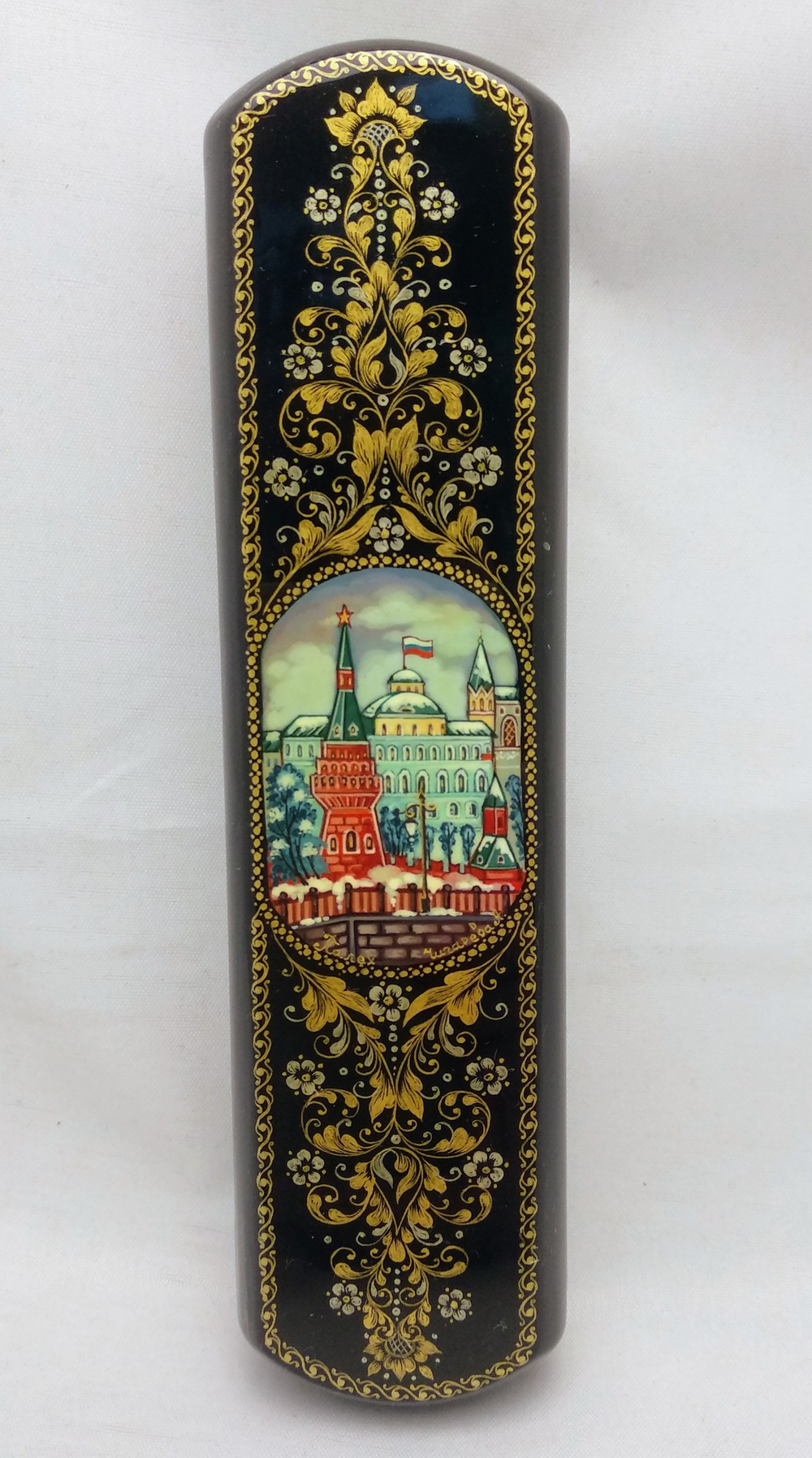 Шкатулка-пенал для ручки "Москва. Лето" худ. А. Чигарева (Ручная роспись Палех)