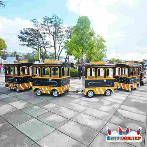 Безрельсовый паровозик «Сияющий путь» 4 вагона, 17 мест, с подсветкой