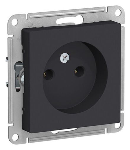 Розетка одноместная Systeme Electric AtlasDesign Карбон б/з 16А