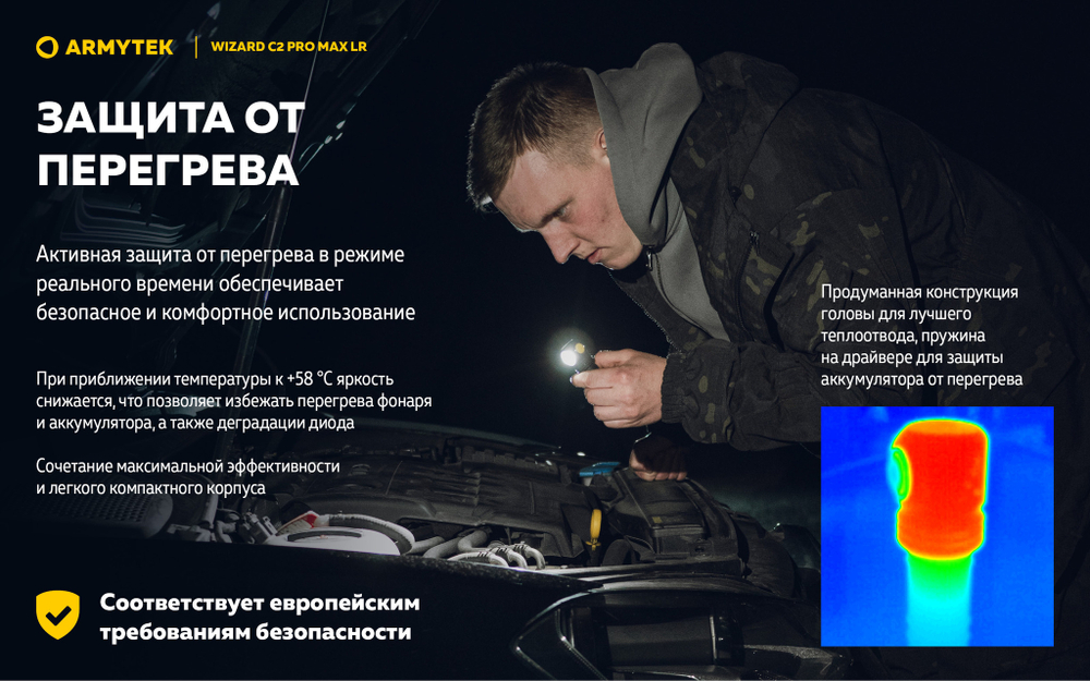 Мультифонарь налобный Armytek F06702W Wizard C2 Pro Max Magnet USB LR (теплый свет)