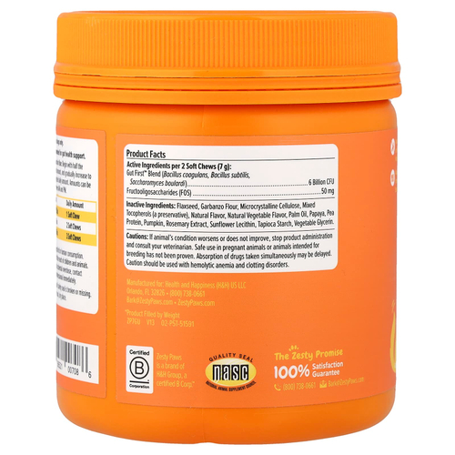 Zesty Paws, Probiotic Bites ™, для собак, для всех возрастов, тыква, 90 жевательных таблеток, 315 г (11,1 унции)