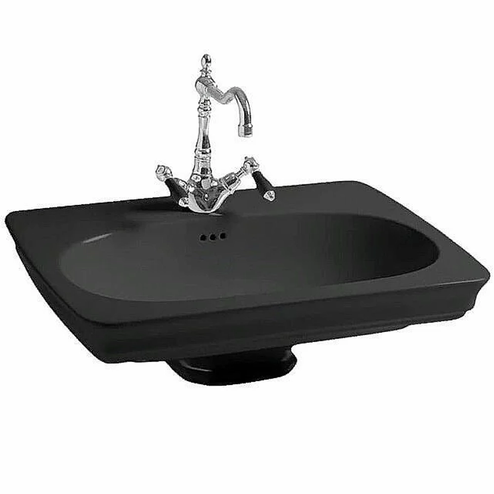 Раковина с пьедесталом Artceram Civitas 68 CIL001 03 00+CIC001 03 00 68 черная
