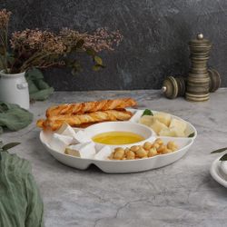 Менажница d 24 см 5 отделений белая фарфор P.L. Proff Cuisine [4]