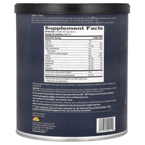 Biochem, 100% изолят сывороточного протеина, ванильный вкус, 857 г (30,2 унции)
