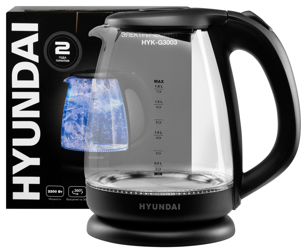 Чайник Hyundai HYK-G3003 стекло