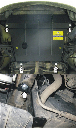 Защита картера Двигателя, КПП. 2 мм, Сталь. для Volkswagen Lupo 1998-2005, Volkswagen Polo 1999-2001 MOTODOR.02706