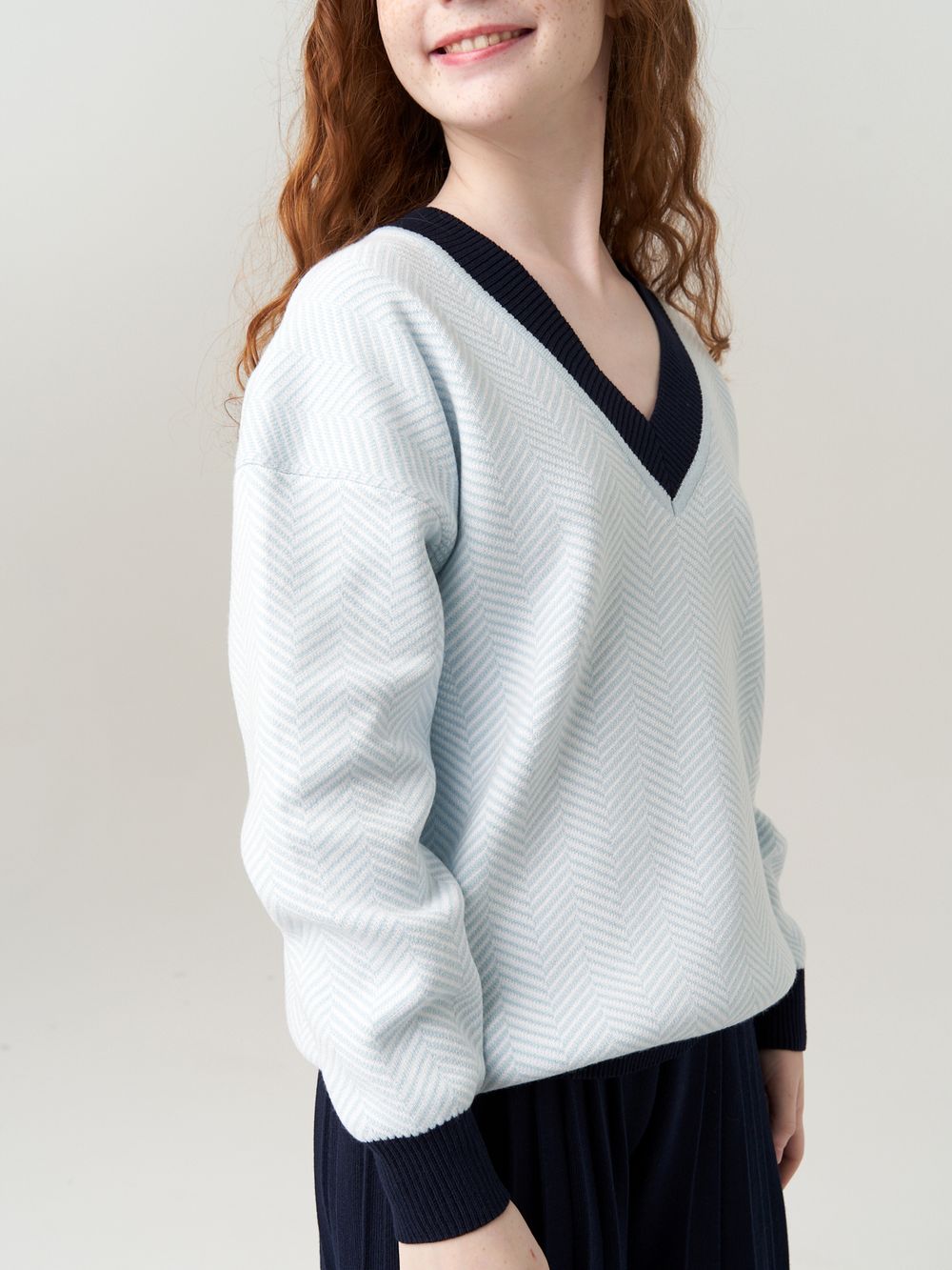 Джемпер для девочки AT954 небесно-голубой