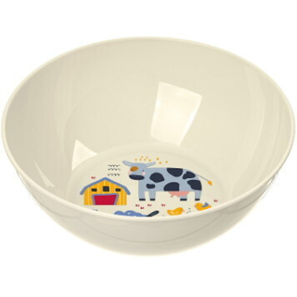 Миска пластиковая 13см с декором (светло-бежевый)