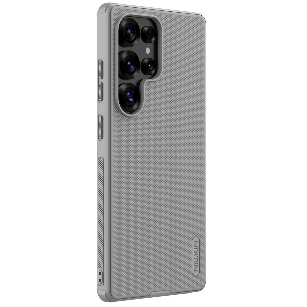 Усиленный противоударный чехол серого цвета (Titanium Gray) от Nillkin для Samsung Galaxy S25 Ultra, серия Super Frosted Shield Pro
