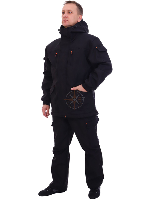 КОСТЮМ ШТОРМ ДМС (РИПСТОП/ФЛИС черный)