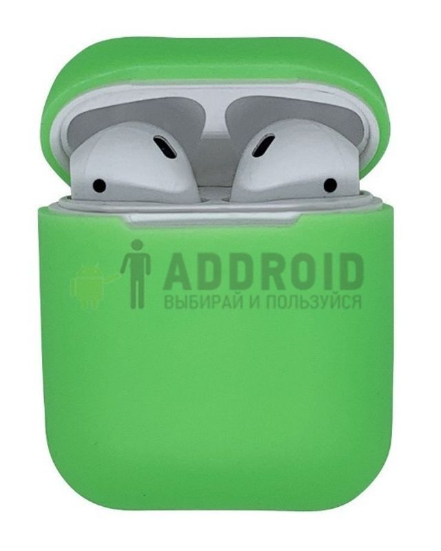 Защитный чехол для наушников AirPods с крышечкой green