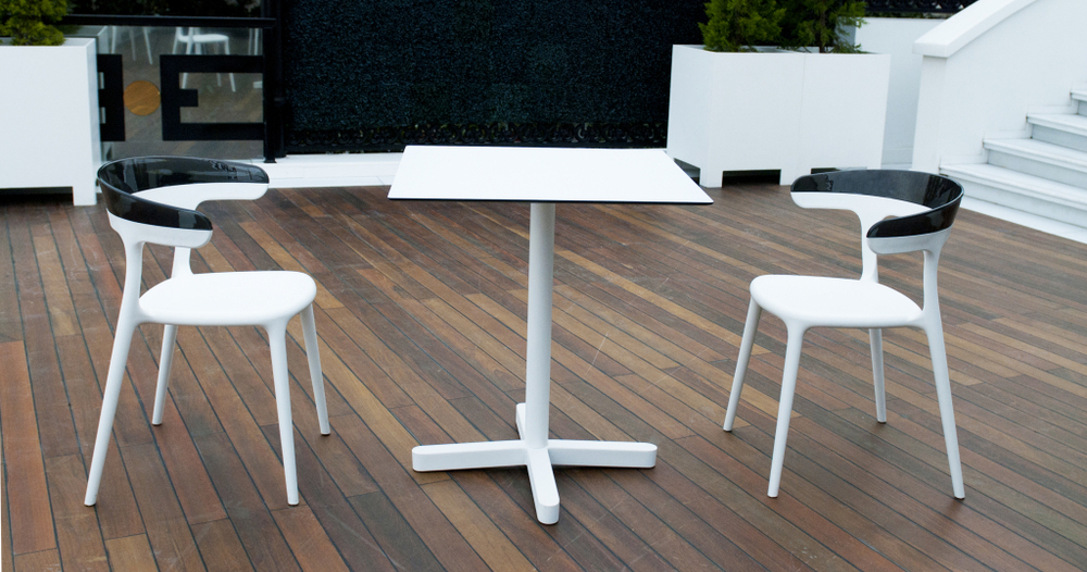 Кресло пластиковое Papatya Luna, белый, черный