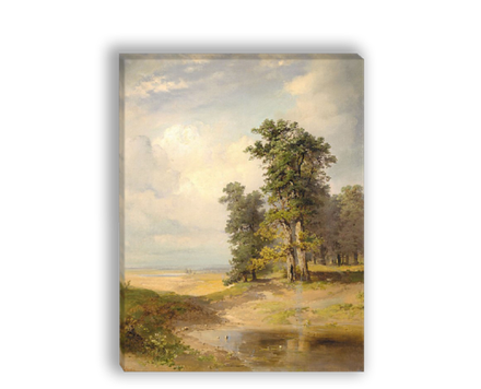 "Летний пейзаж с дубами", Саврасов А. К., картина для интерьера (репродукция)