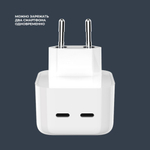 Сетевое зарядное устройство Wall Charger 2xUSB Type-C, PD, 35Вт, белый