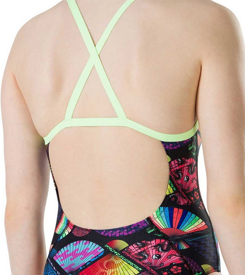 Купальник детский спортивный Speedo TranquilFan Allover Digital Thinstrap Crossback