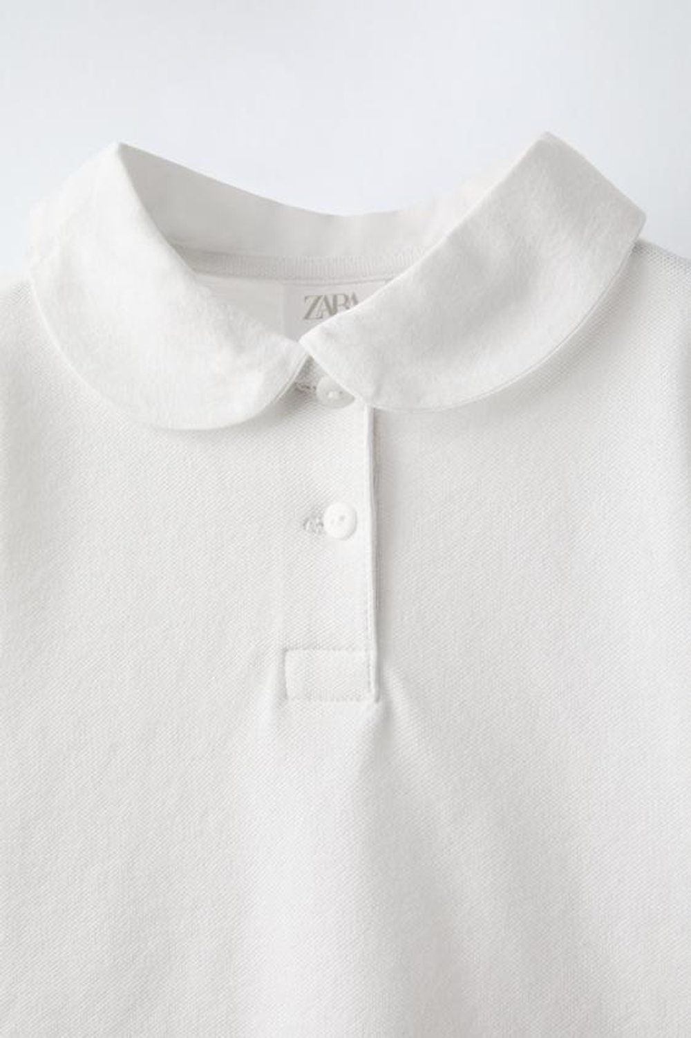 ZARA КОМБИНИРОВАННОЕ ПОЛО ИЗ ТКАНИ ПИКЕ, БЕЛЫЙ