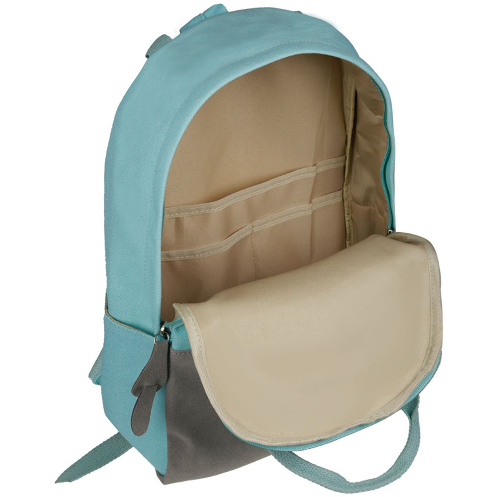 Рюкзак ArtSpace Casual "Soft mint"38*30*13см, 1 отделение, 2 кармана, иск. замша/канва