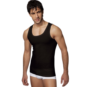 Мужская майка черная из натурального хлопка Doreanse 2005