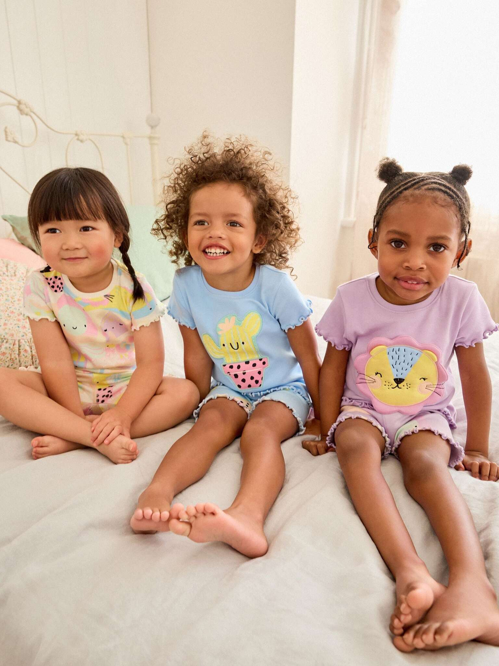 Пижама для девочки Next Q63-712, 3 шт., Сиреневый, Голубой