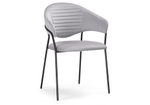 Стул на металлокаркасе Woodville Рансол серый, черный глянец