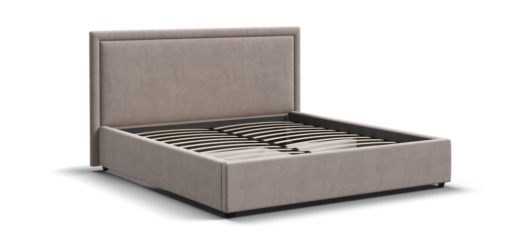 Фрея Кровать+ПМ 160 Велюр Монолит латте