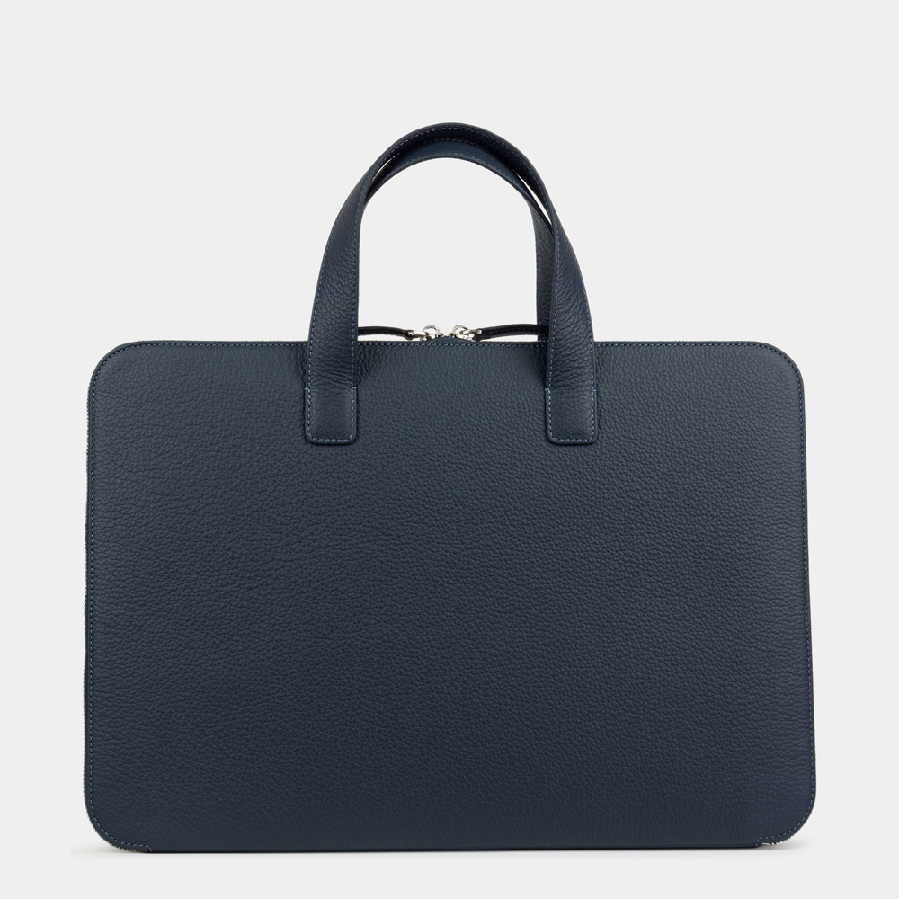 Сумка для MacBook Pro 16 - 17 с карманами из кожи теленка, цвета синий