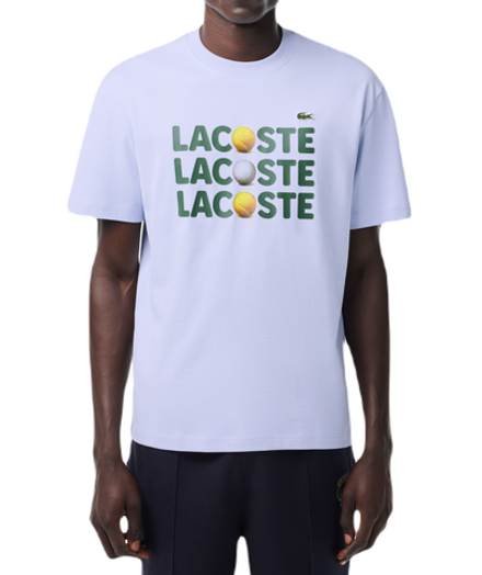 Теннисная футболка Lacoste Heavy Cotton Tennis Ball Print T-Shirt - light blue