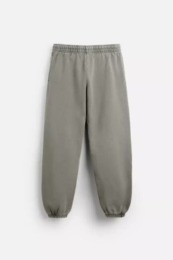 ZARA ДЖОГГЕРЫ С ЭФФЕКТОМ ПОТЕРТОСТИ, ТЕМНО-СЕРЫЙ