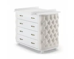 Комод пеленальный Гандылян Тиффани декор пуговицы Белый