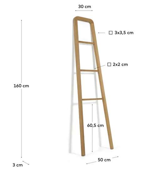 Полотенцесушитель Uliana из массива тика 160x50 см