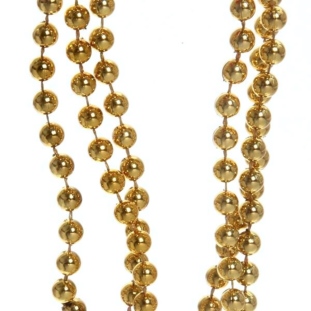 Бусы на ёлку 1,5м "Шарики" d-6мм, Золото