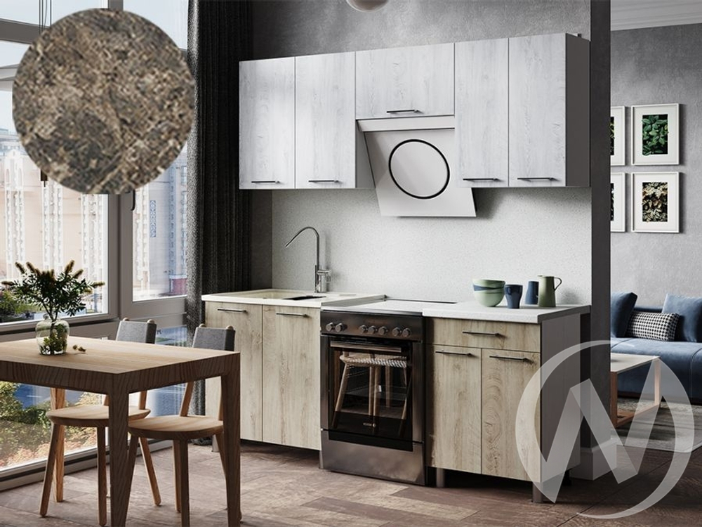 Кухня Одри 2.0м с окапом 38мм королевский опал