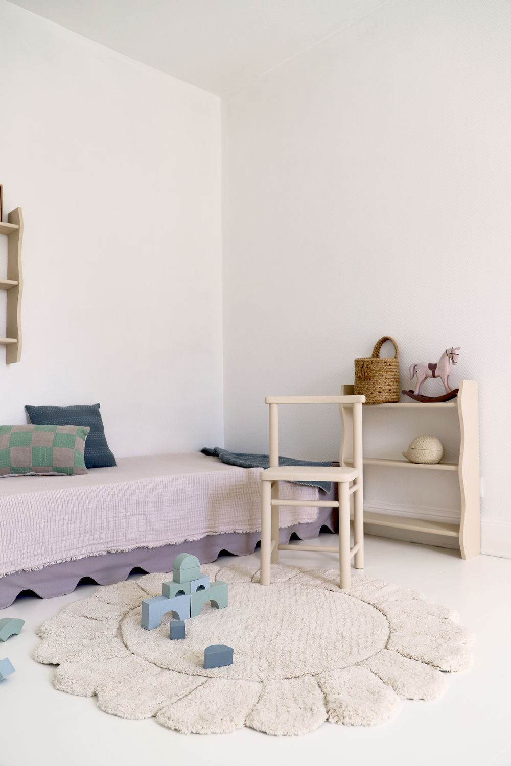 Стираемый коврик Nattiot Gabrielle (Ø110 см), хлопок, бежевый