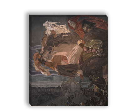 "Полет Фауста и Мефистофеля", Врубель М. А., картина для интерьера (репродукция)