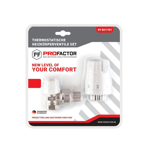 Комплект термостатический для радиатора, 3/4", угловой, ProFactor, PF RVT 992