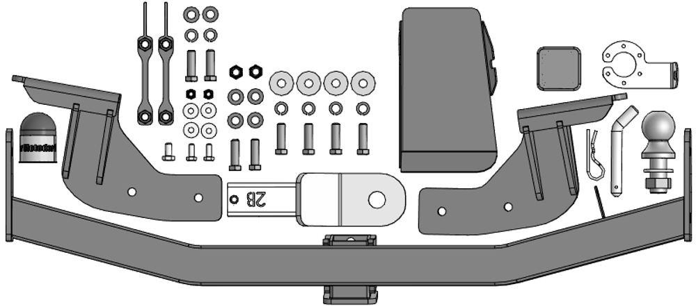 Фаркоп Motodor на Changan Cs95 2023- (под квадрат 50х50)(паспорт и сертификат в комплекте)(без электрики) 97208-E